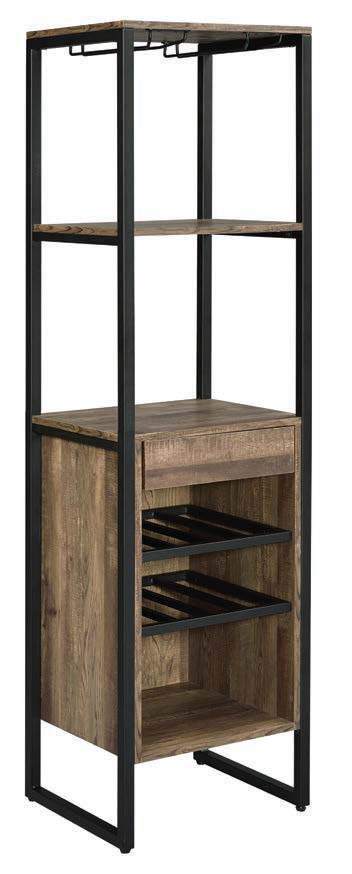 ACME NarikWine Rack in Weathered Oak 97800