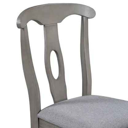 TOPMAX Rustic Wood Padded Dining Chairs for 4, Grey