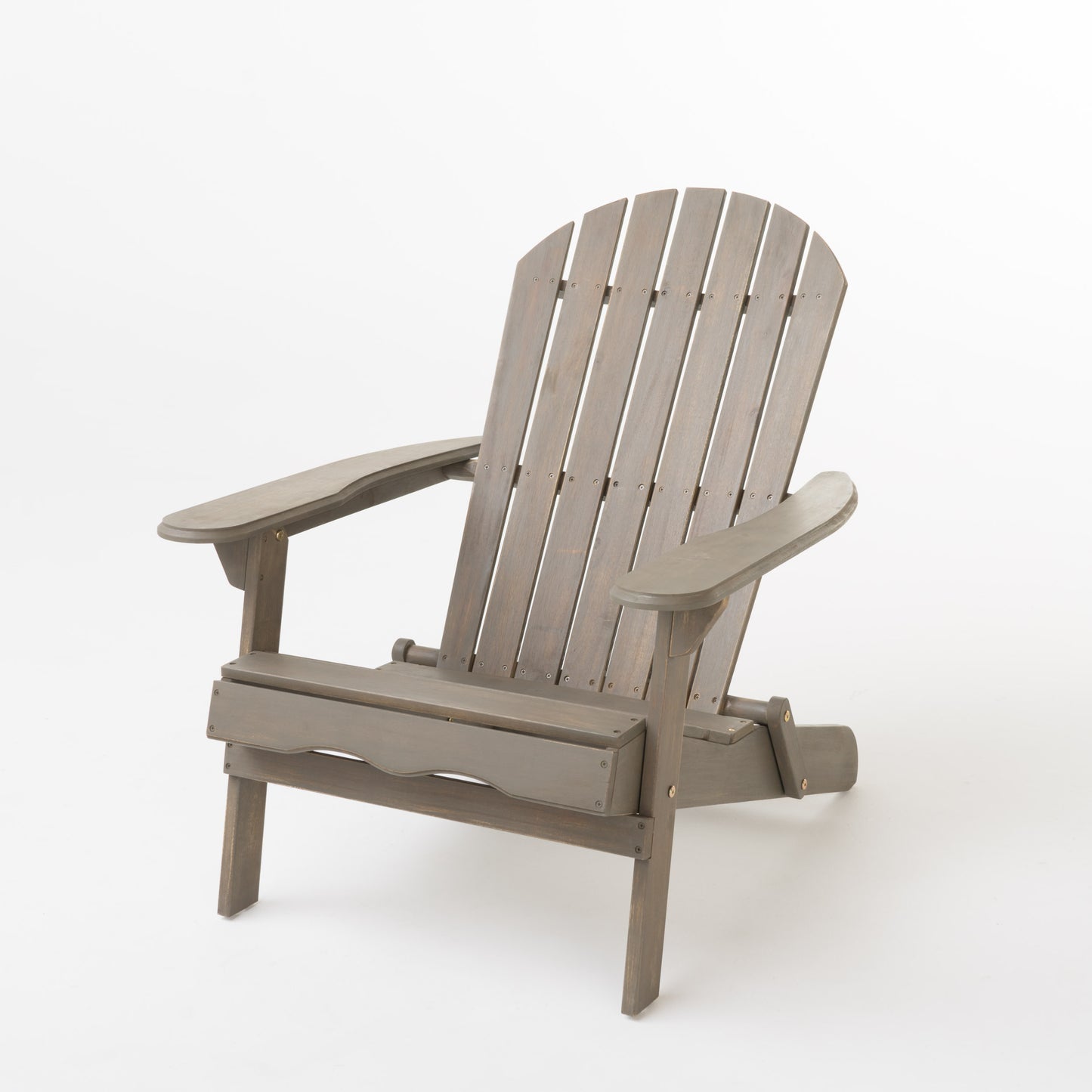 Milan Outdoor Acacia Folding Gray Adirondack Chair