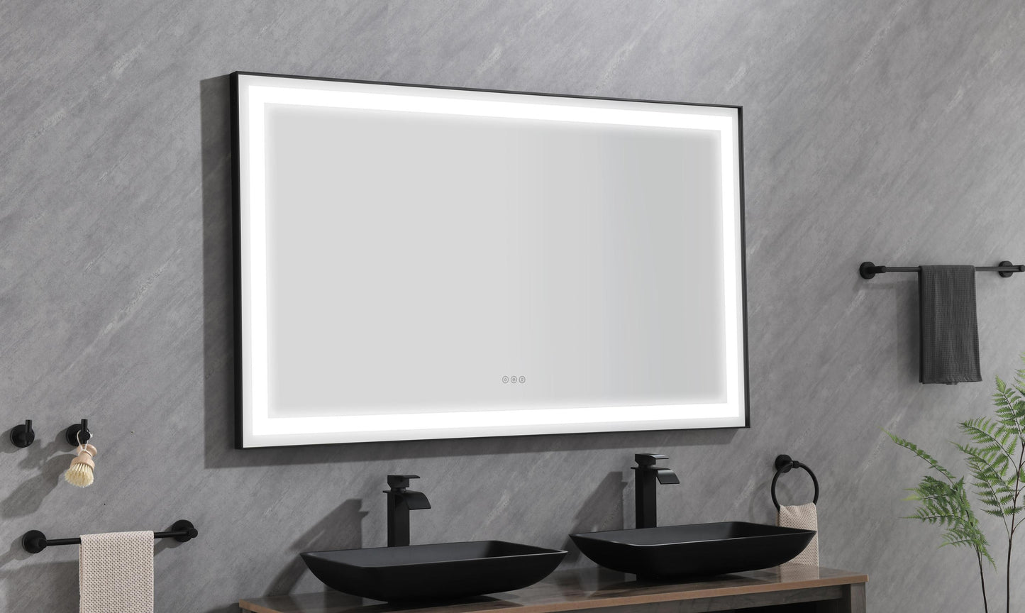 LTL needs to consult the warehouse address84*48 LED Lighted Bathroom Wall Mounted Mirror with High Lumen+Anti-Fog Separately Control