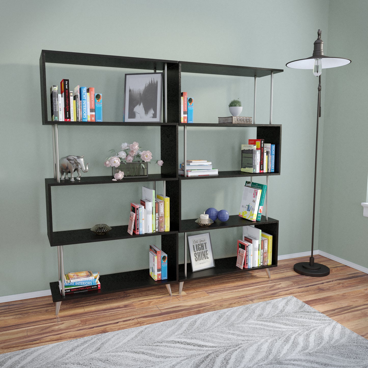 Beckerman Asymmetrical Etagere - Black