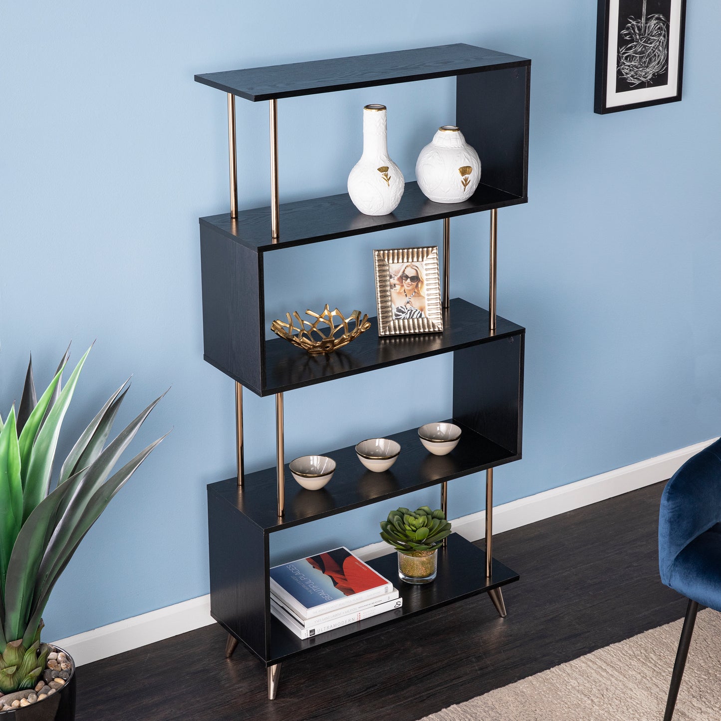 Beckerman Asymmetrical Etagere - Black