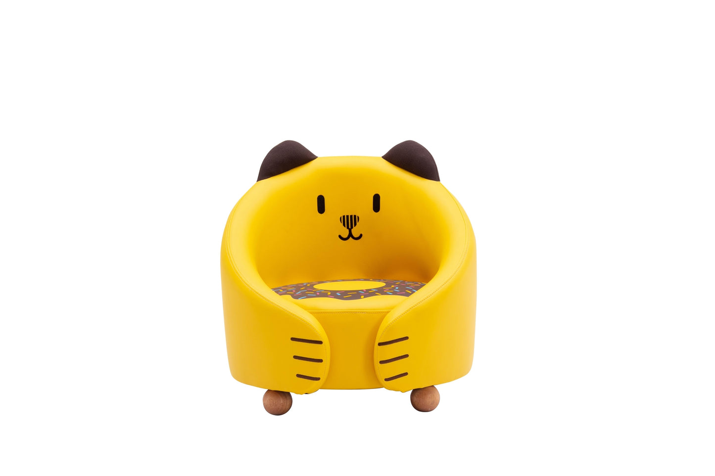 Beautiful Kids Chair 1pc Cat Yellow