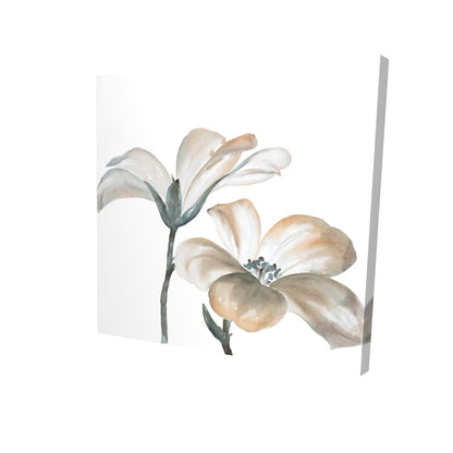 Beautiful desaturated flowers - 32x32 Print on canvas