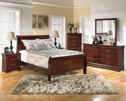 Ashley Alisdair Dark Brown Traditional Full Sleigh Bed B376B4