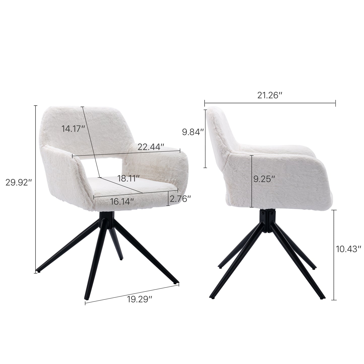 Hengming Accent Chair Set of 2 Dining Chairs,Swivel Dining Chairs,Accent Desk Chair with Metal Legs Leisure Armchair Elegant Metal Leg,Rotate Left and Right 90 Degrees