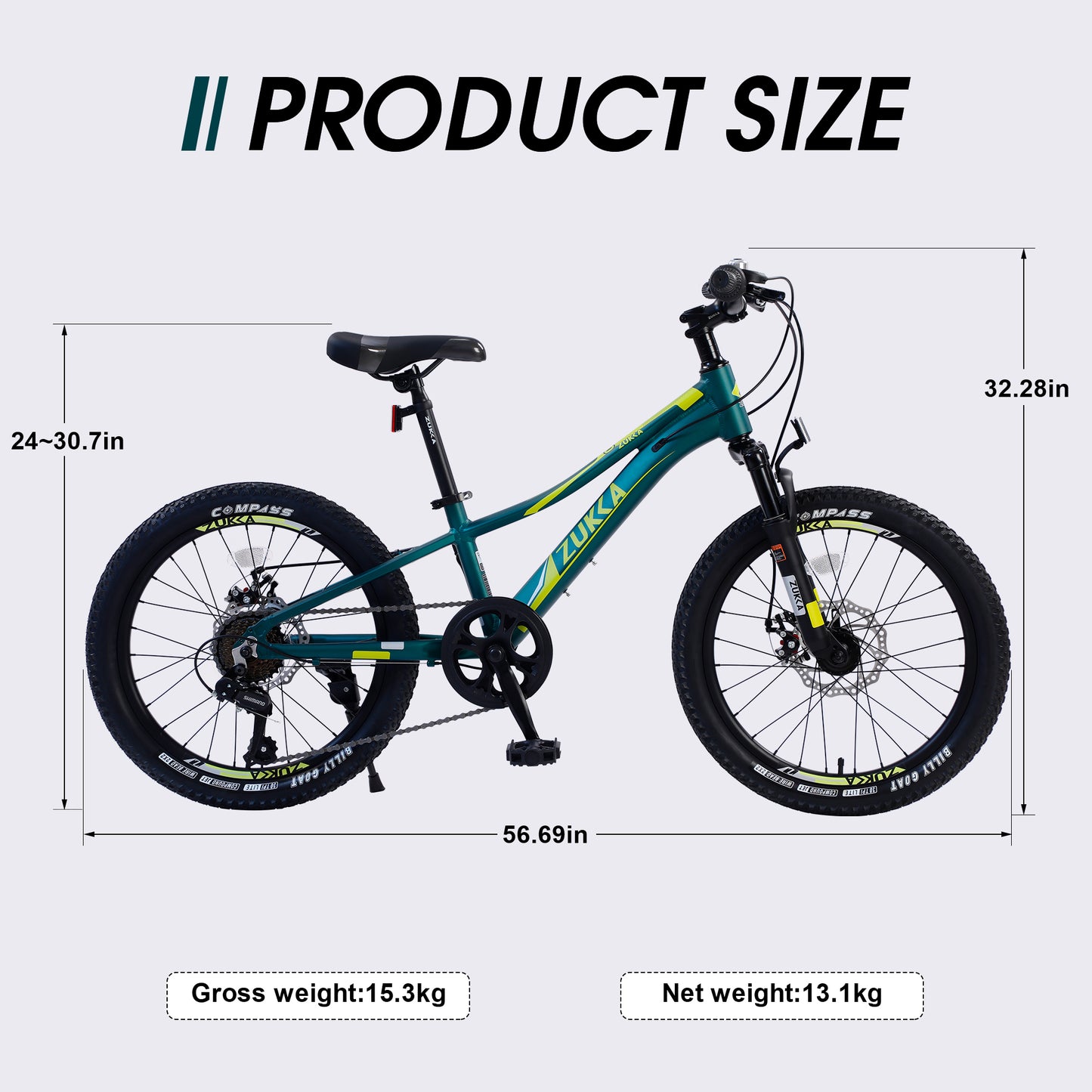 Mountain Bike for Girls and Boys  Mountain 20 inch shimano 7-Speed bike