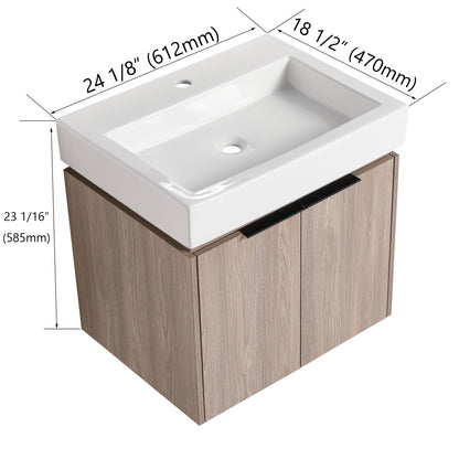 24 Inch Bathroom Vanity With Ceramic Basin  （KD-Packing）