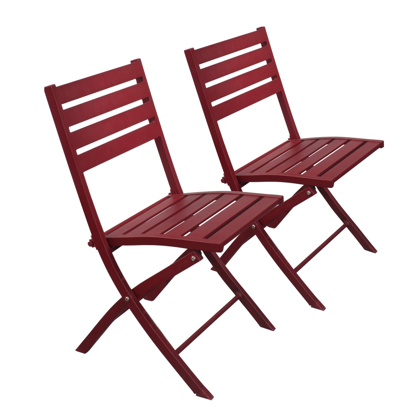 2 Pieces Outdoor Folding Chairs Aluminum Patio Dining Chair Weather-Resistant Lawn Chair