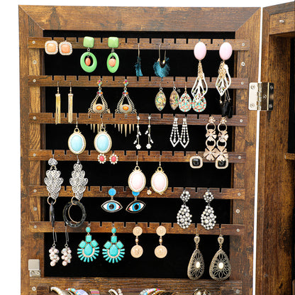 Fashion Simple Jewelry Storage Mirror Cabinet With LED Lights Can Be Hung On The Door Or Wall