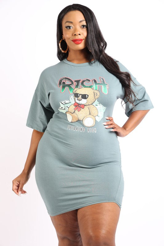 Rich bear printed t shirt dress