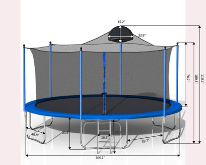 14FT TRAMPOLINE WITH BOARD+METAL