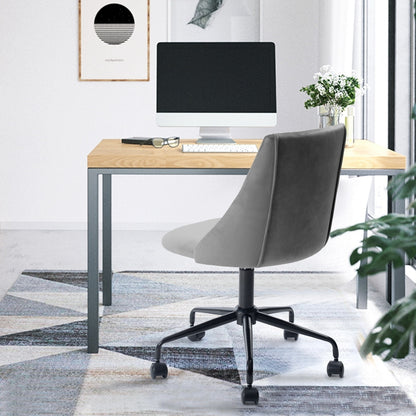 Velvet Upholstered Task Chair/ Home Office Chair - Grey