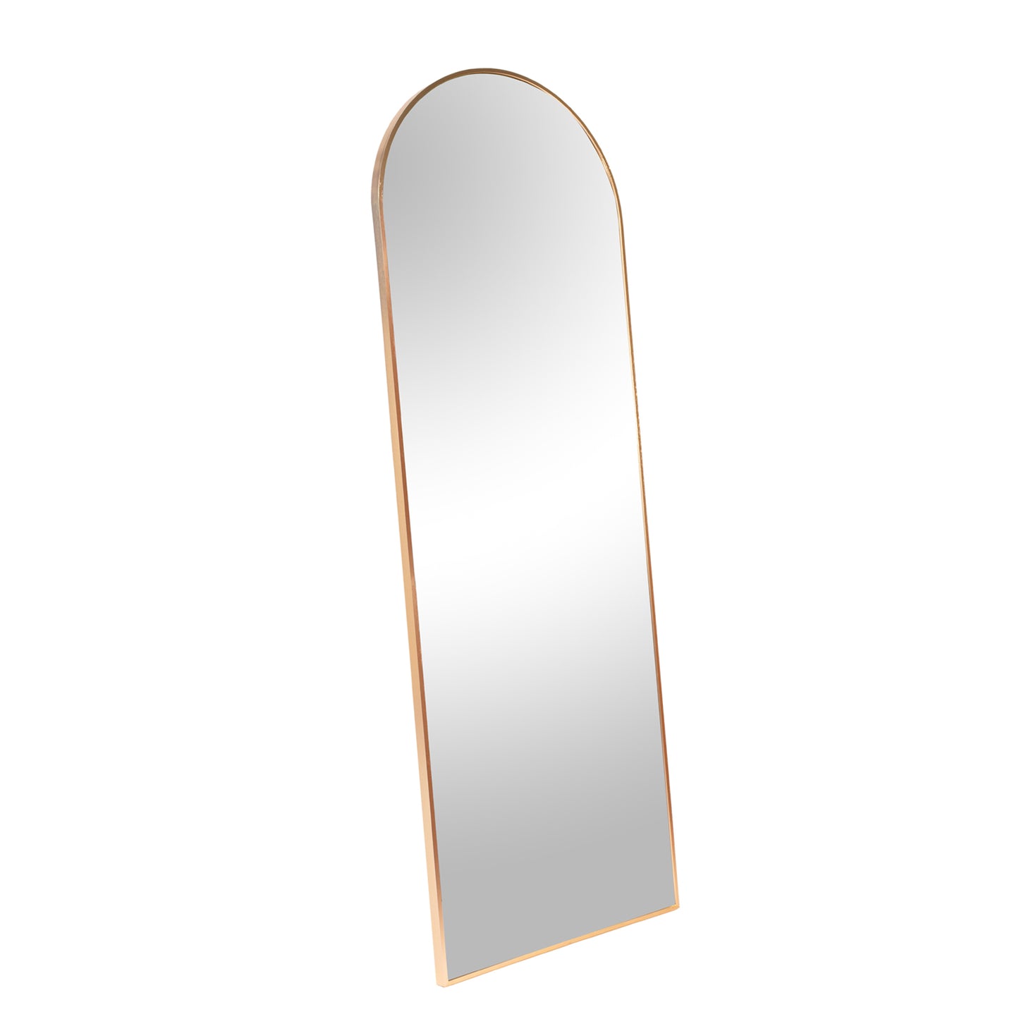 Full Length Wall Mirror - 65” x 22” Arched Free Standing Body Mirror , Black Metal Framed Large Floor Mirror for Bedroom, Modern   Stand Up / Leaning Mirror