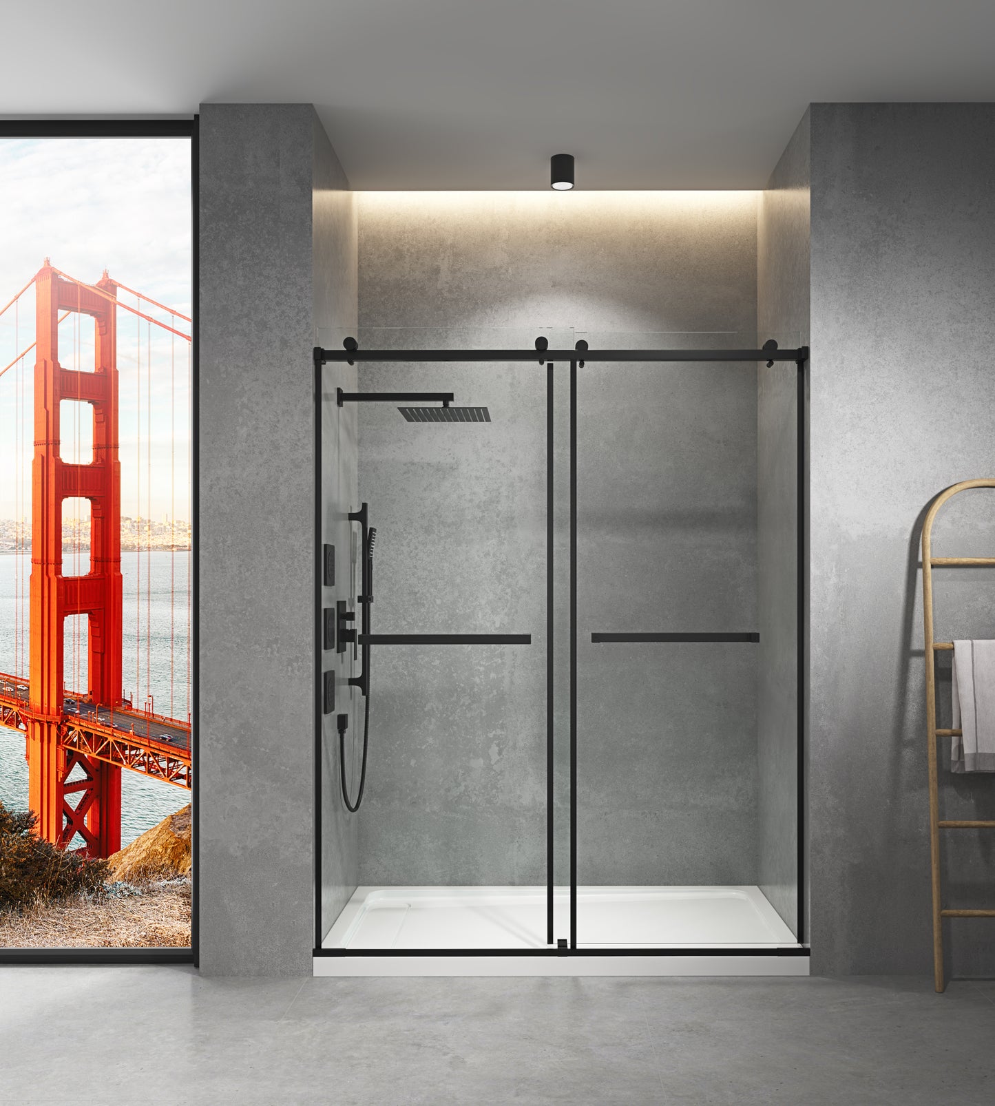 LTL needs to consult the warehouse addressFrameless Sliding Shower,60" Width, 76" Height, 3/8" (10 mm) Clear Tempered Glass, Finish, Designed for Smooth shower  Door Closing
Single Sliding Frameless