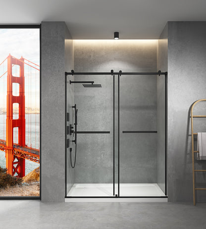 LTL needs to consult the warehouse addressFrameless Sliding Shower,60" Width, 76" Height, 3/8" (10 mm) Clear Tempered Glass, Finish, Designed for Smooth shower  Door Closing
Single Sliding Frameless