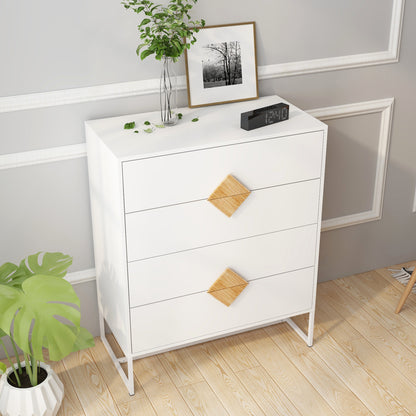 Solid wood special shape square handle design with 4 drawers bedroom furniture dressers