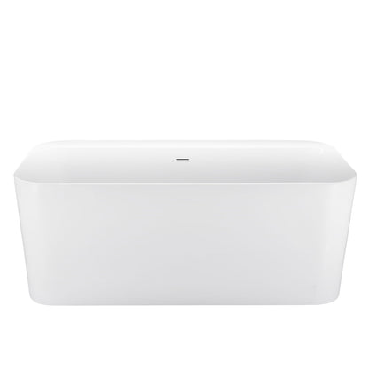 59" 100% Acrylic Freestanding Bathtub，Contemporary Soaking Tub，white Bathtub