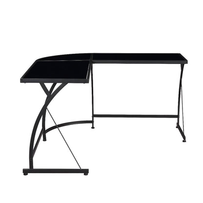 ACME Janison Desk, Black Glass & Black 92590