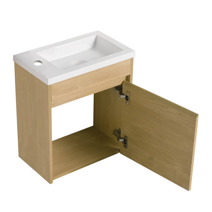 Bathroom Vanity With Single Sink,16 Inch For Small Bathroom,