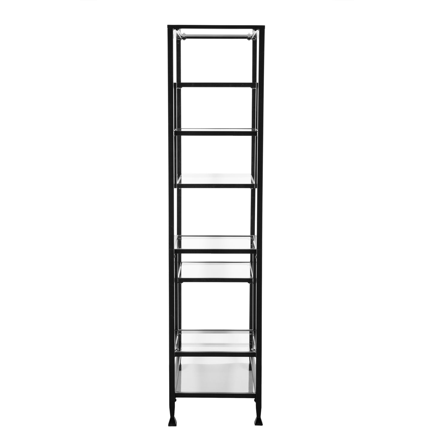 Jaymes Metal/Glass Asymmetrical Étagère/Bookcase