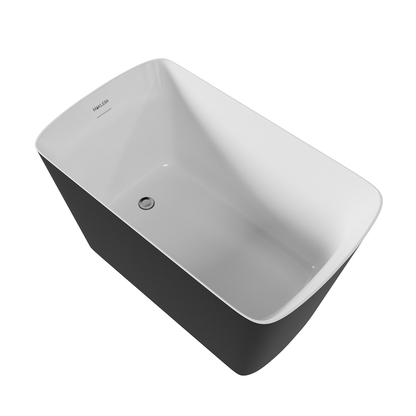 47" 100% Acrylic Freestanding Bathtub，Contemporary Soaking Tub，Matte Black bathtub