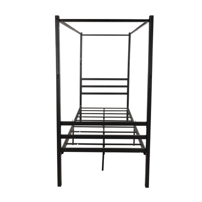 Metal Canopy Bed Frame, Platform Bed Frame Twin with minimalism style Frame ,Twin Black