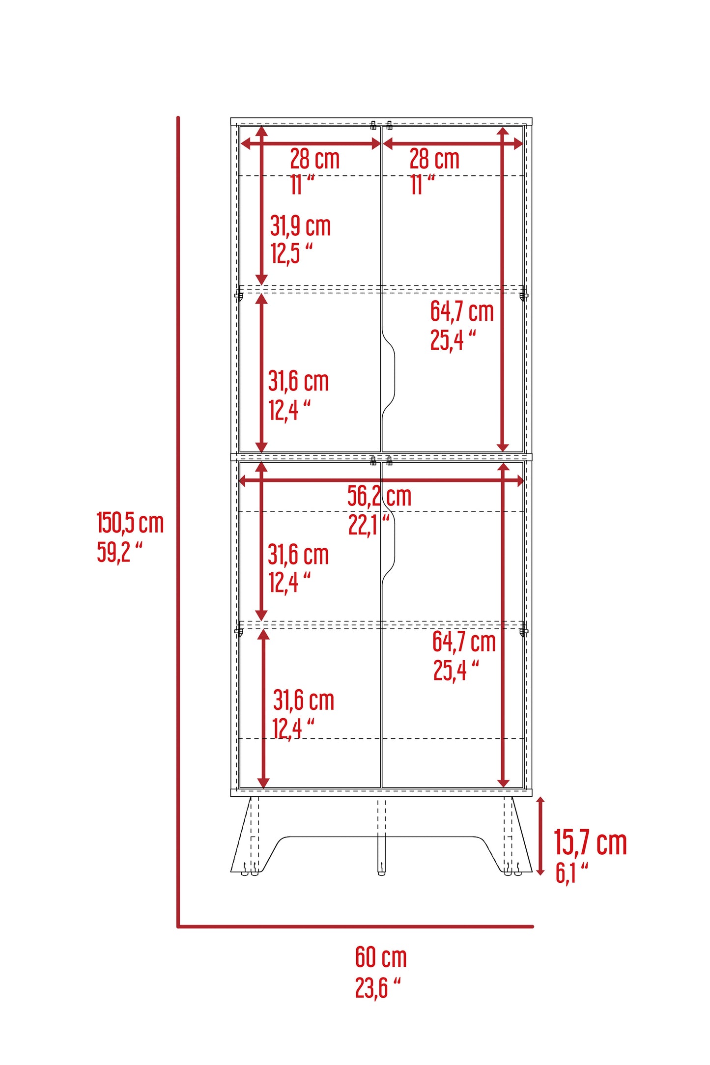 Brinnon Rectangle Kitchen Pantry Light Oak and White