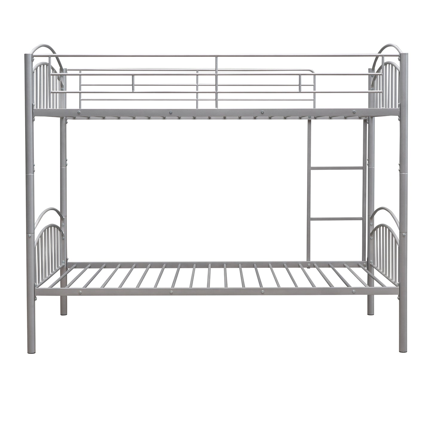 Twin Over Twin Metal Bunk Bed,Divided into Two Beds(Silver)（OLD SKU:MF280424AAN）