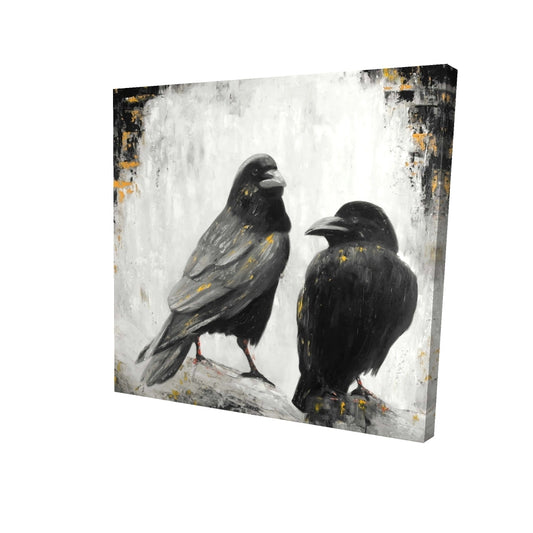 Two crows birds - 32x32 Print on canvas