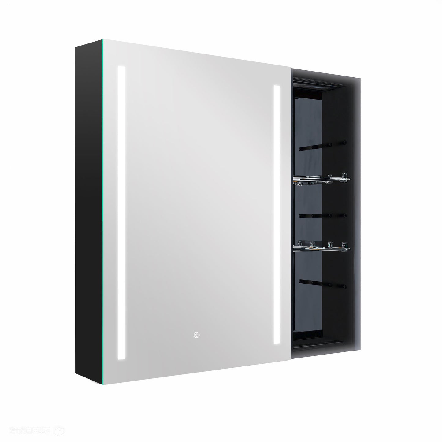 30x30 Inch Bathroom Medicine Cabinets Surface Mounted Cabinets With Lighted Mirror Left Defogging, Small Cabinet No Door