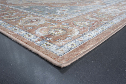 Damara Beige, Rust, Multi-color Viscose Area Rug 8x10