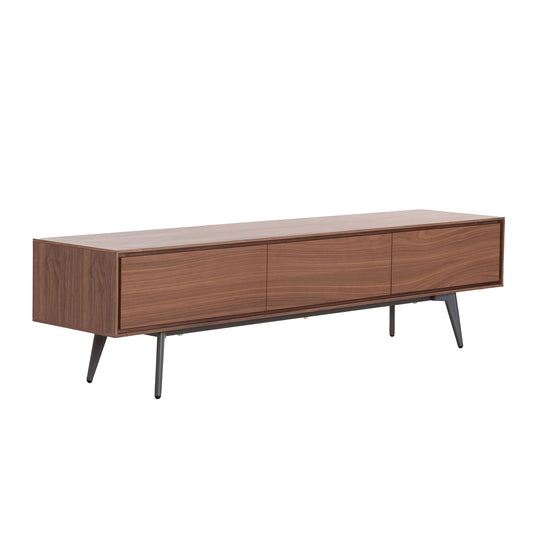 70" Mid-Century Modern Low Profile Media Console TV Stand, 70 Inch, Walnut