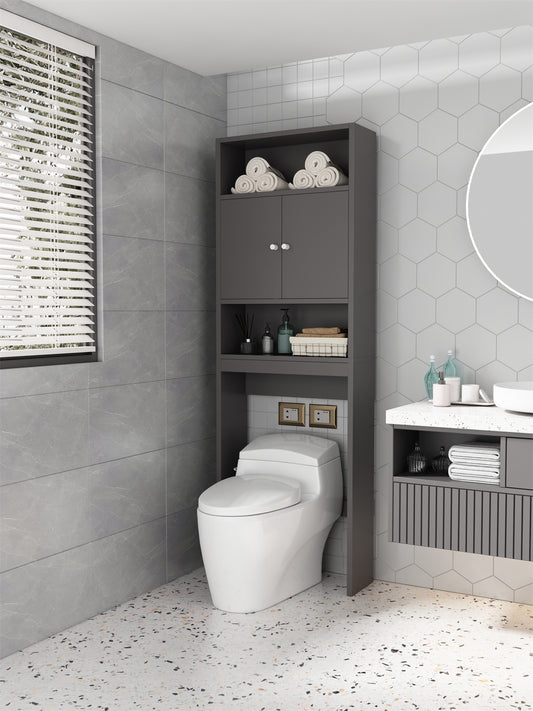 Tollilet storage cabinet grey