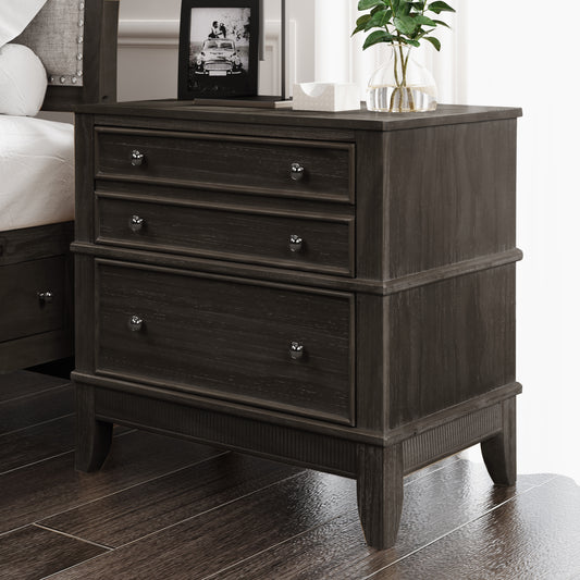 Hazel 3-Drawer Nightstand, Coffee