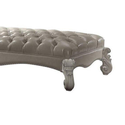 Wooden Chaise with 1 Pillow, Vintage Gray