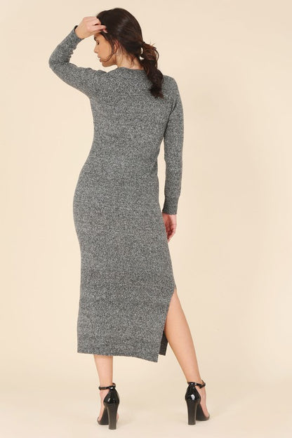 V-neck sweater maxi dress