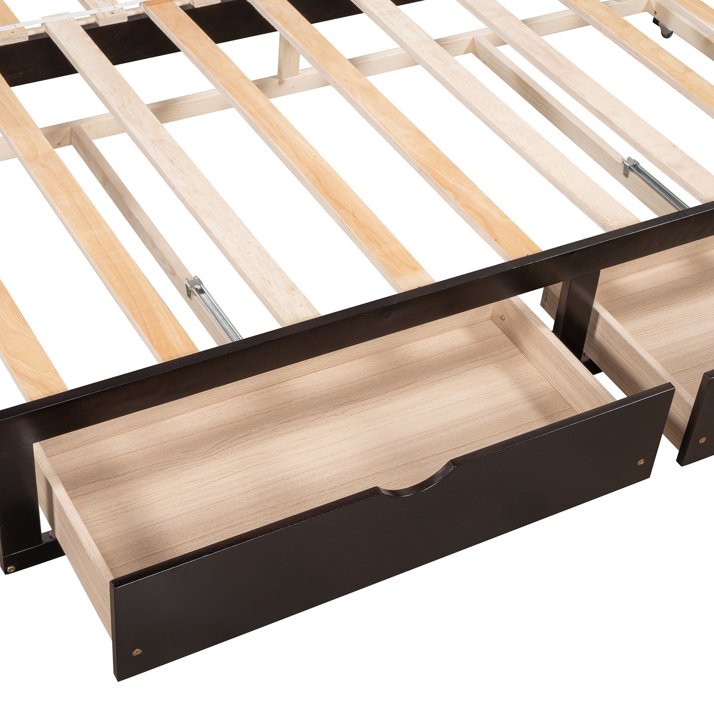 Extending Wooden Daybed with Two Drawers, Espresso