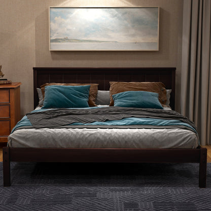 Platform Bed Frame with Headboard , Wood Slat Support , No Box Spring Needed ,Full,Espresso(OLD SKU:WF191419AAP)