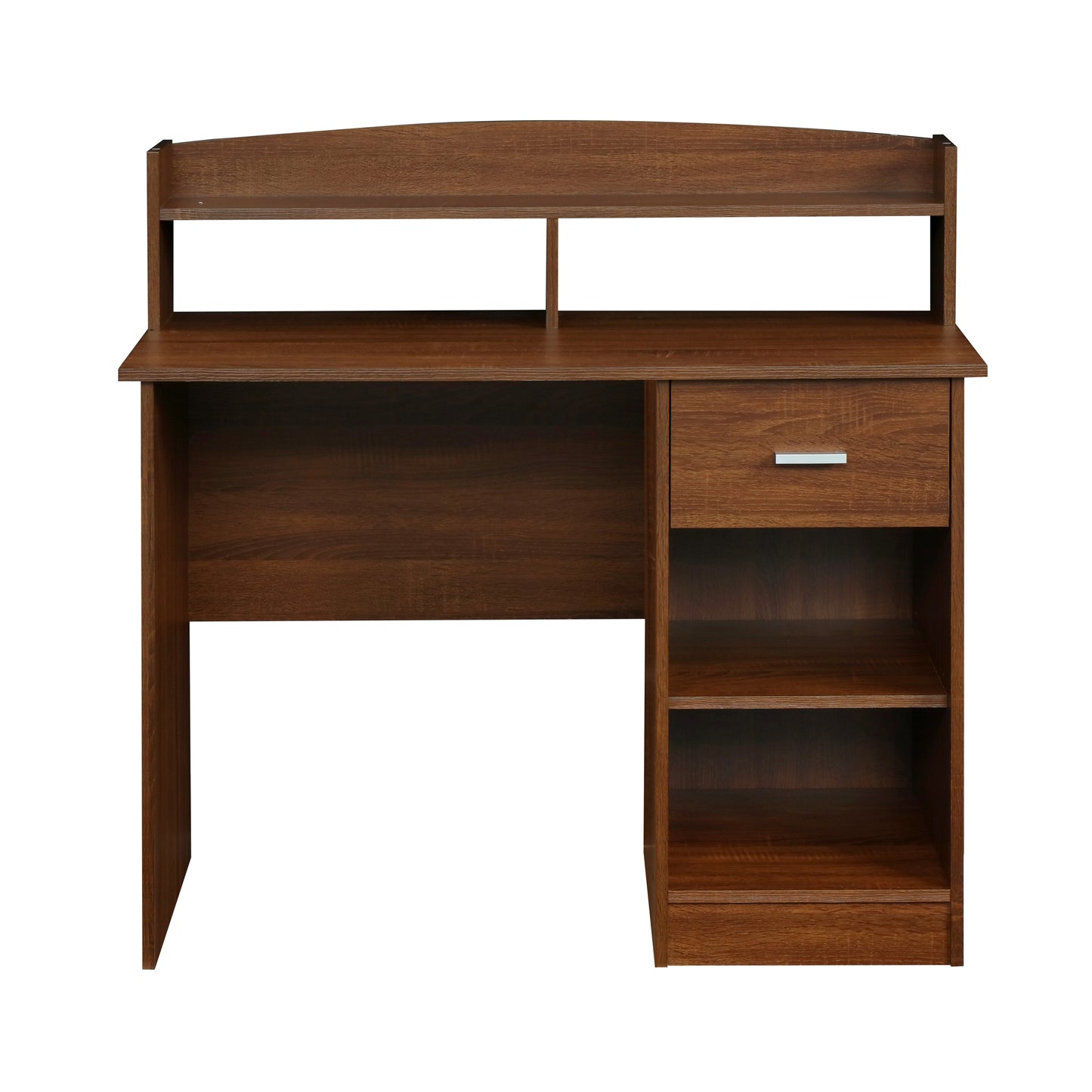 Techni Mobili Modern Office Desk with Hutch, Oak