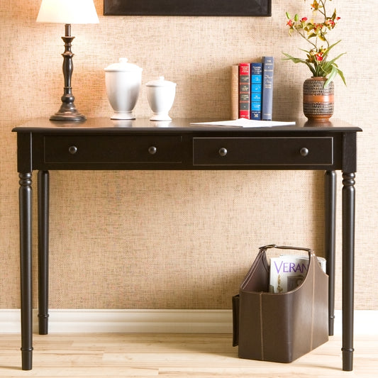 Writing 2-Drawer Desk – Satin Black