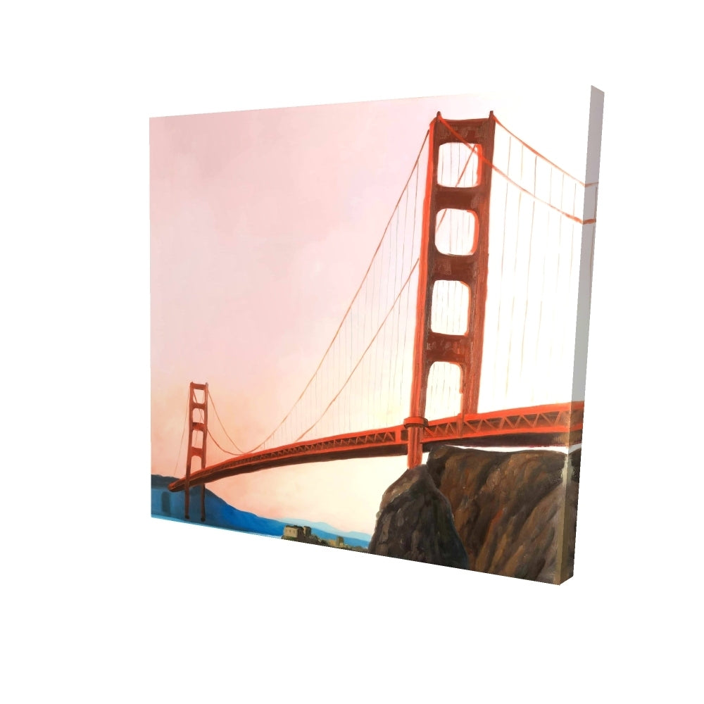 Sunset on the golden gate bridge - 16x16 Print on canvas