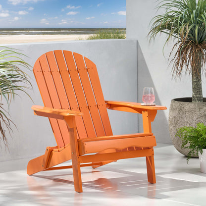 Cartagena Outdoor Acacia Wood AdirondackTangerine
 Chair