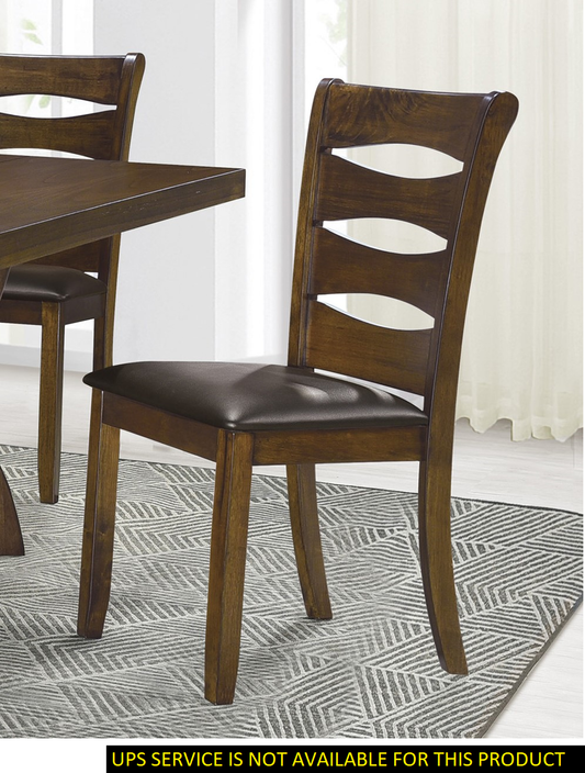 Transitional Style Unique Back Design Set of 2pc Wooden Side Chairs Brown Finish Dining Room Furniture