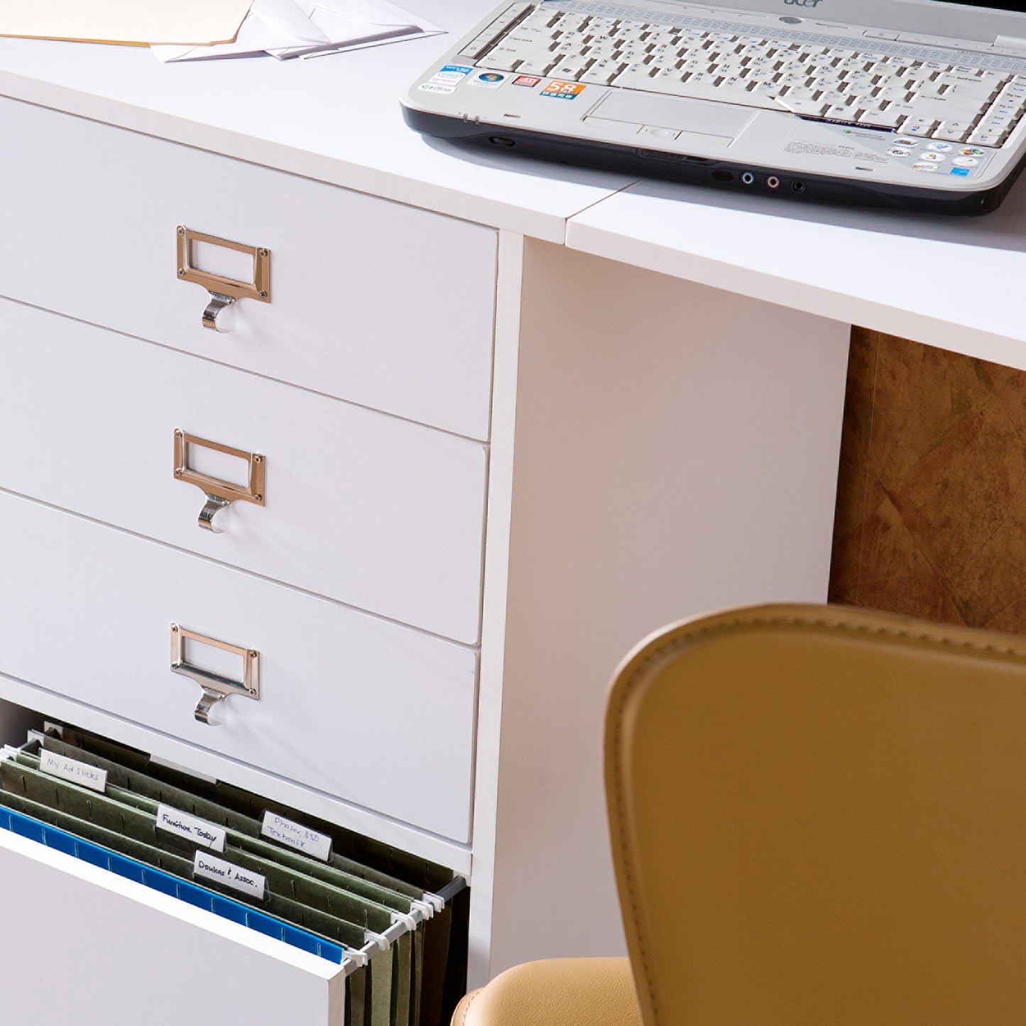 Fold-Out Organizer and Craft Desk - White