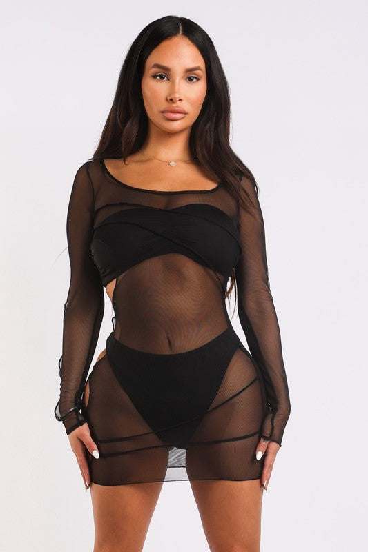 Mesh sheer dress