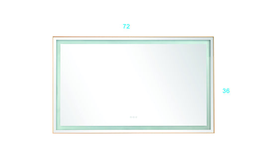 72*36 LED Lighted Bathroom Wall Mounted Mirror with High Lumen+Anti-Fog Separately Control