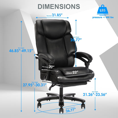 Vanbow.Back Design Big and Tall Black Fabric Executive Office Chair