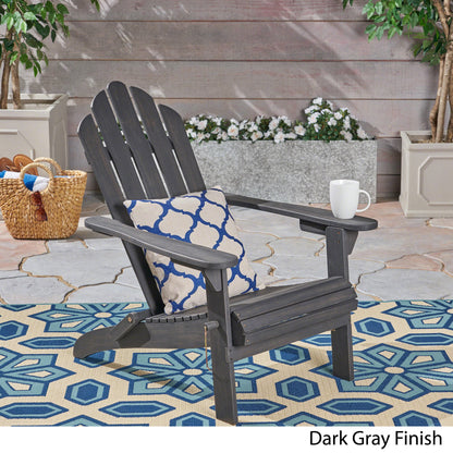 Dark Gray Hollywood Foldable Solid Wood ADIRONDACK Chair