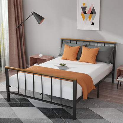 Metal Platform Bed frame with Headboard and Footboard,Sturdy Metal Frame, No Box Spring Needed(Full)